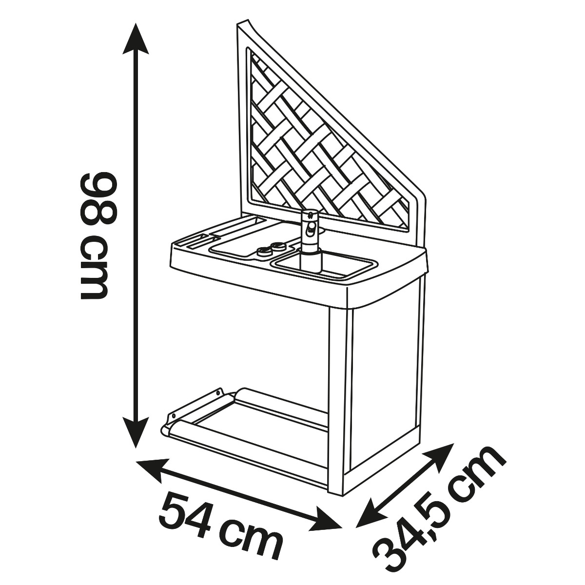 Smoby speelhuis accessoire - Zomerkeuken - afmetingen