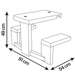 Smoby speelhuis accessoire - Picknicktafel - afmetingen