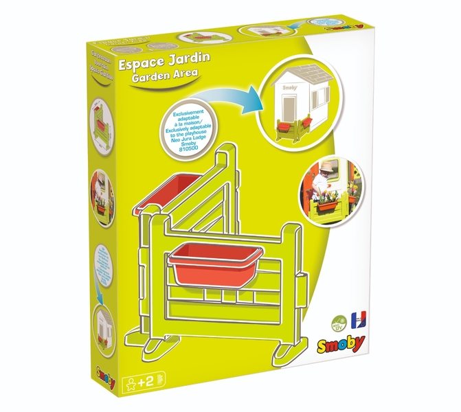 Smoby speelhuis accessoire - Tuinhek met bloembakken