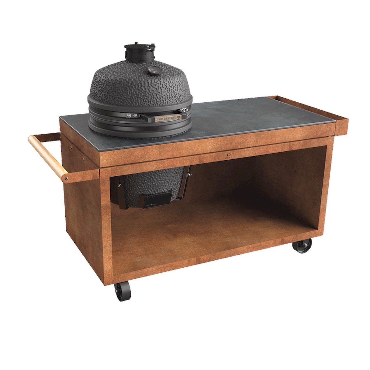 OFYR Kamado Corten 150 PRO+ barbecue tafel