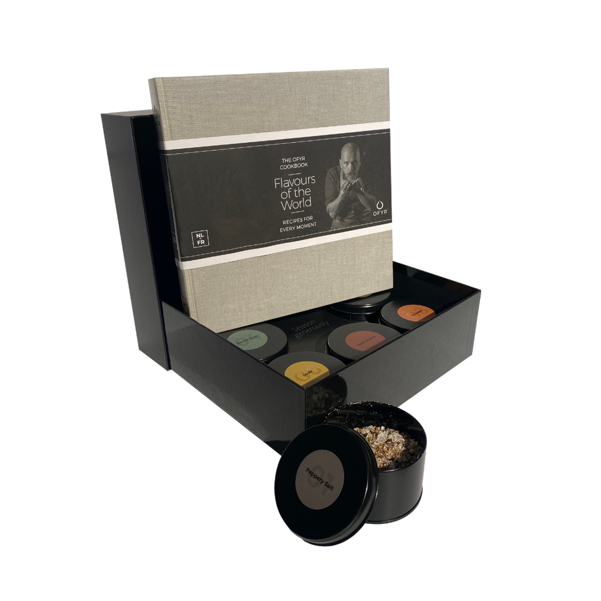 OFYR Kookboek ''Flavours of the World'' NL-FR inclusief 8 kruidenmixen