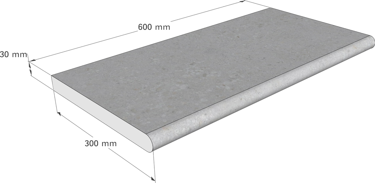 Scandi Roc Kiruna randtegel - Diamond Grey - Afmetingen