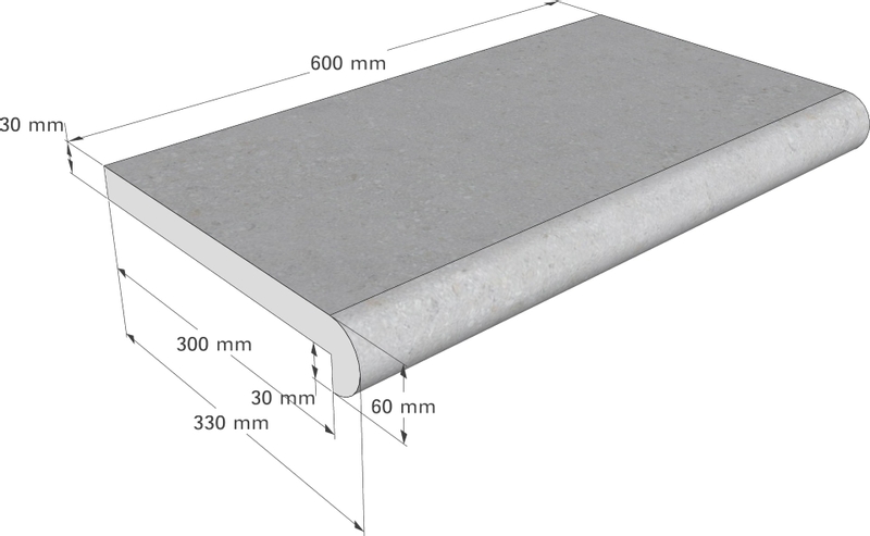 Scandi Roc Napoli randtegel - Diamond Grey - Afmetingen