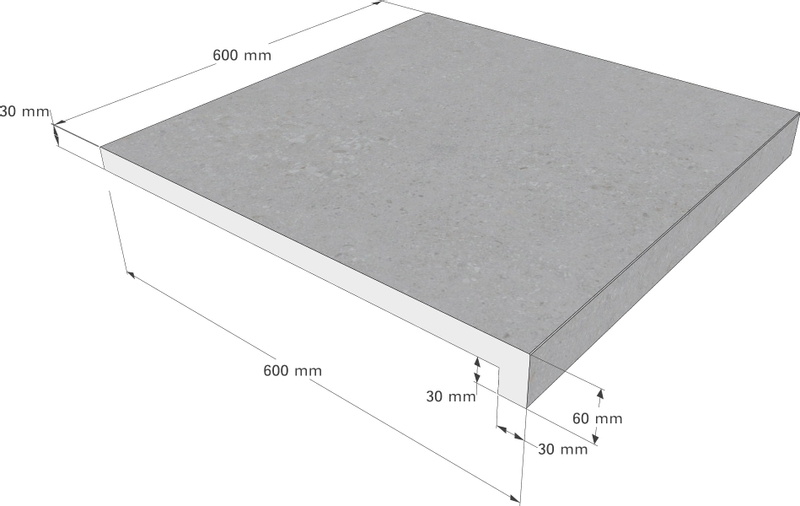 Scandi Roc Sydney randtegel - Diamond Grey - Afmetingen