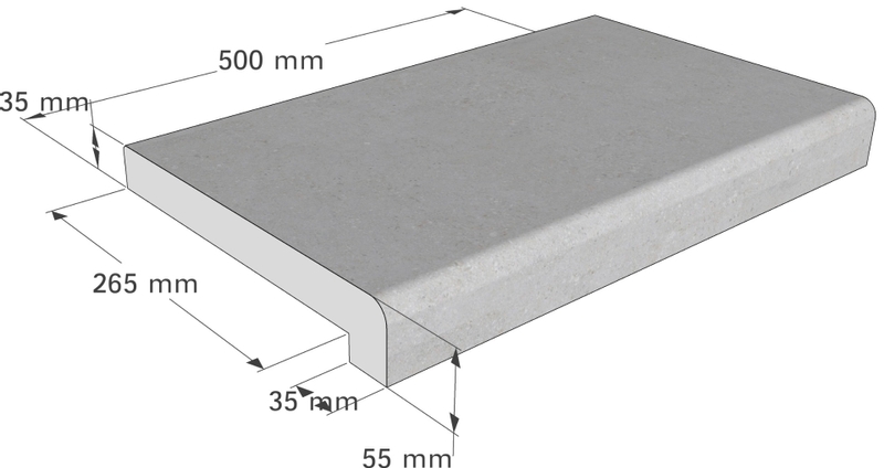 Scandi Roc Athen randtegel - Off White - Afmetingen