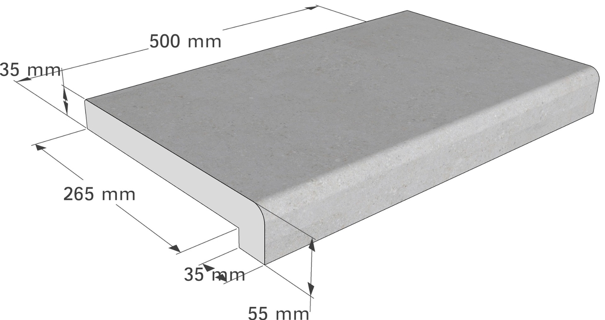 Scandi Roc Athen randtegel - Grey - Afmetingen