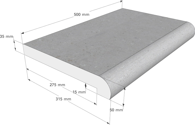 Scandi Roc Nevada randtegel - Antracit Black - Afmetingen