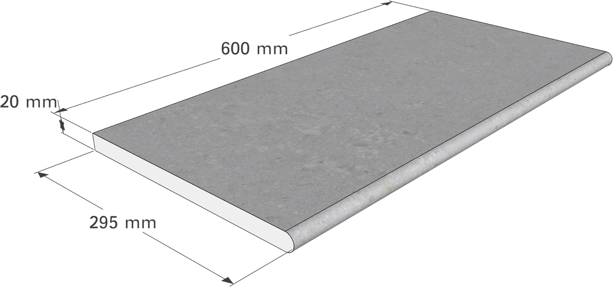 Scandi Roc Maranello randtegel - Royal Grey - Afmetingen
