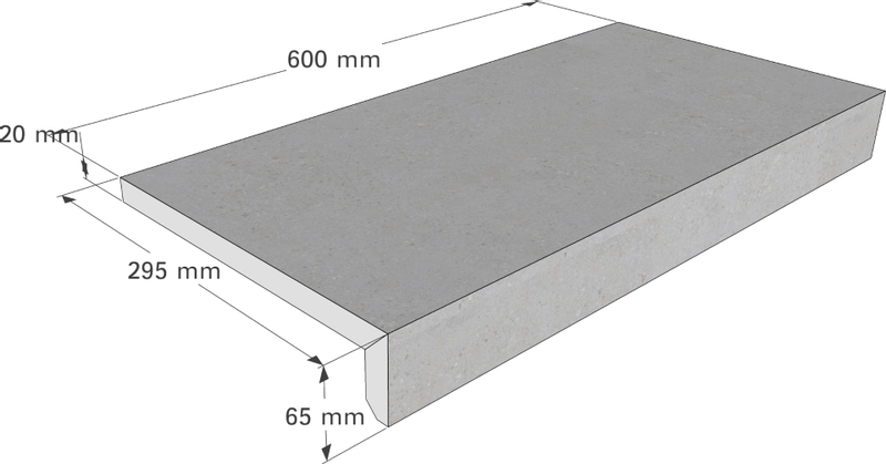 Scandi Roc Firenze randtegel - Nordic Silver Grey - Afmetingen