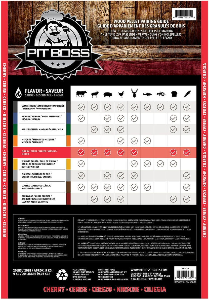 Pit Boss Cherry Blend hardhout barbecue pellets - 9 kg