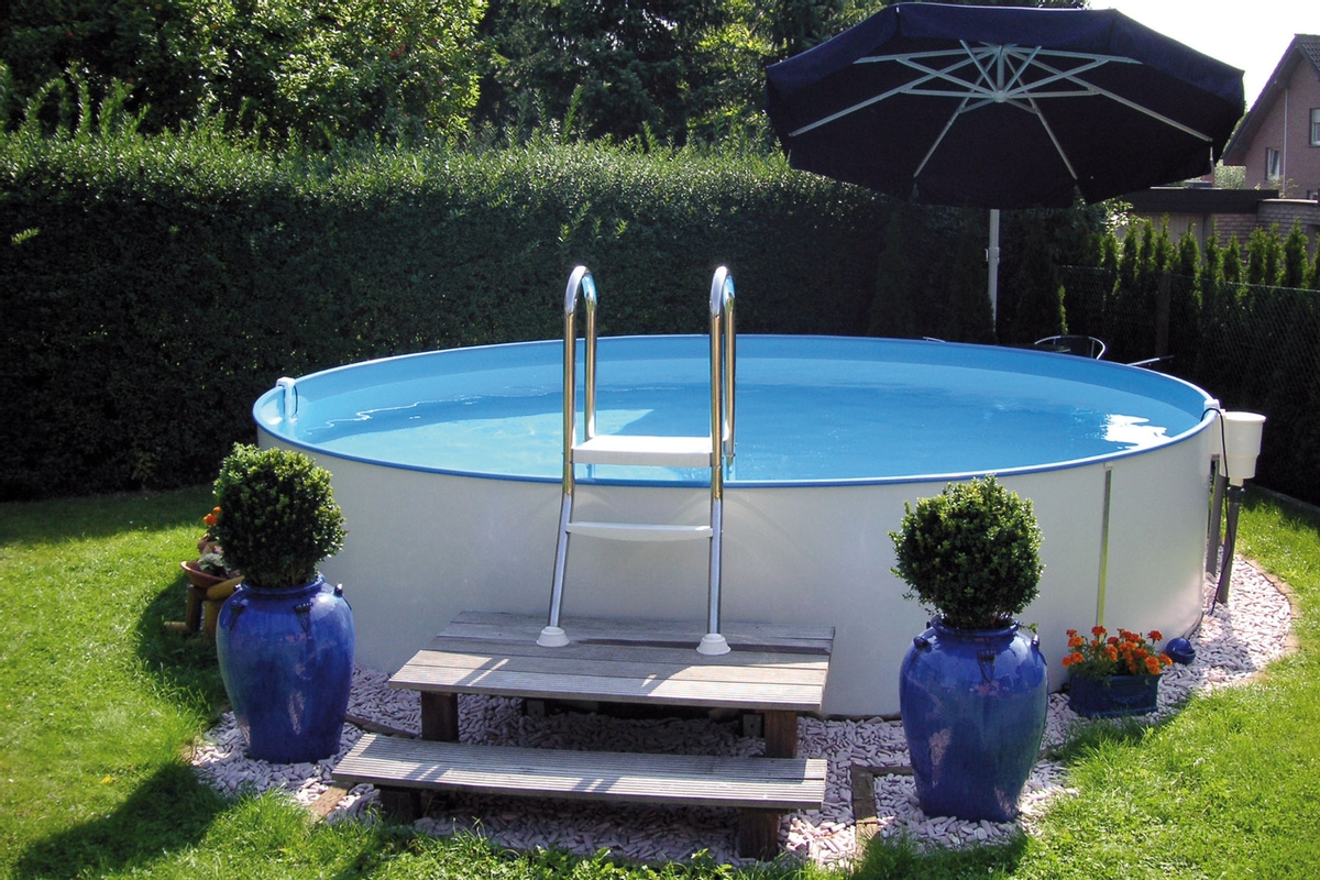 Ibiza Metalen zwembad Ø6,00 x 120 cm (incl. uitsparingen voor skimmer/inspuiter)
