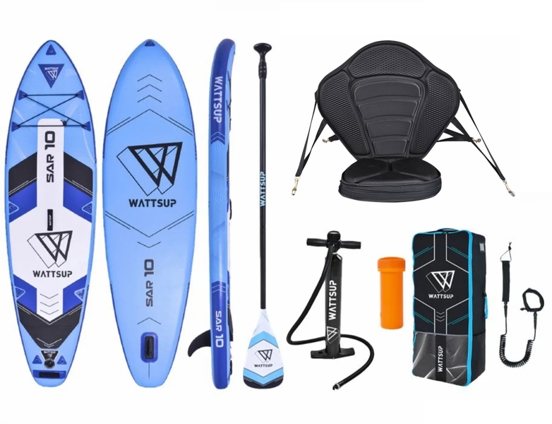 Wattsup Sar opblaasbaar supboard set met kajak zitje