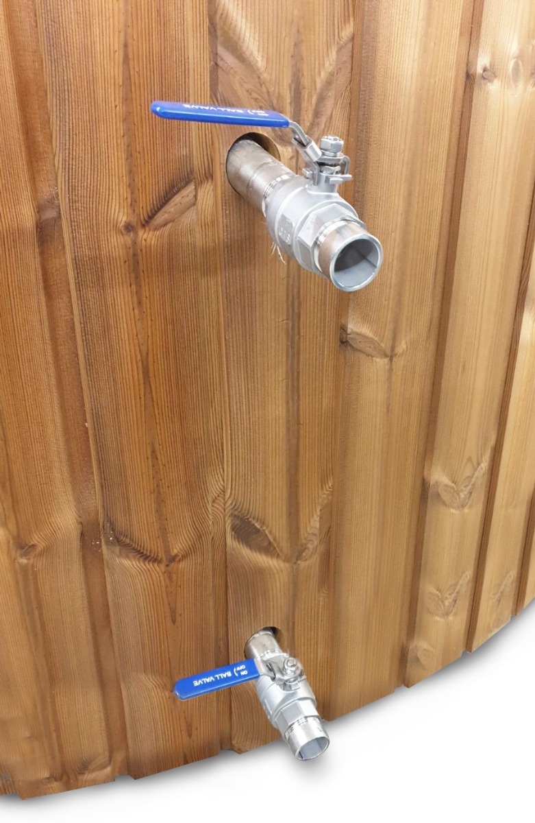 Houtgestookte hottub Extern met filteraansluiting - 4-6 personen - Wit - Filteraansluiting