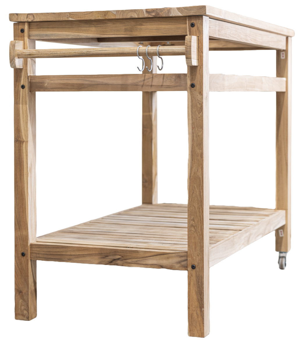 BASTE barbecue tafel voor 13, 15 en 16 inch kamado's - Teakhout