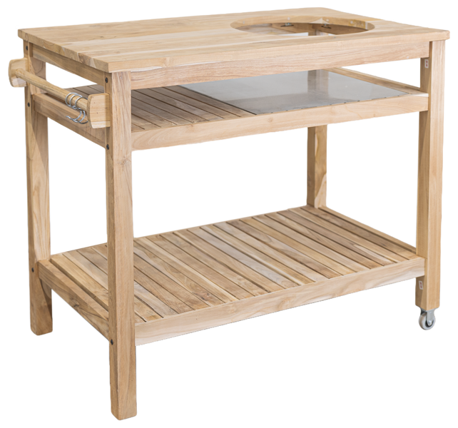 BASTE barbecue tafel voor 13, 15 en 16 inch kamado's - Teakhout