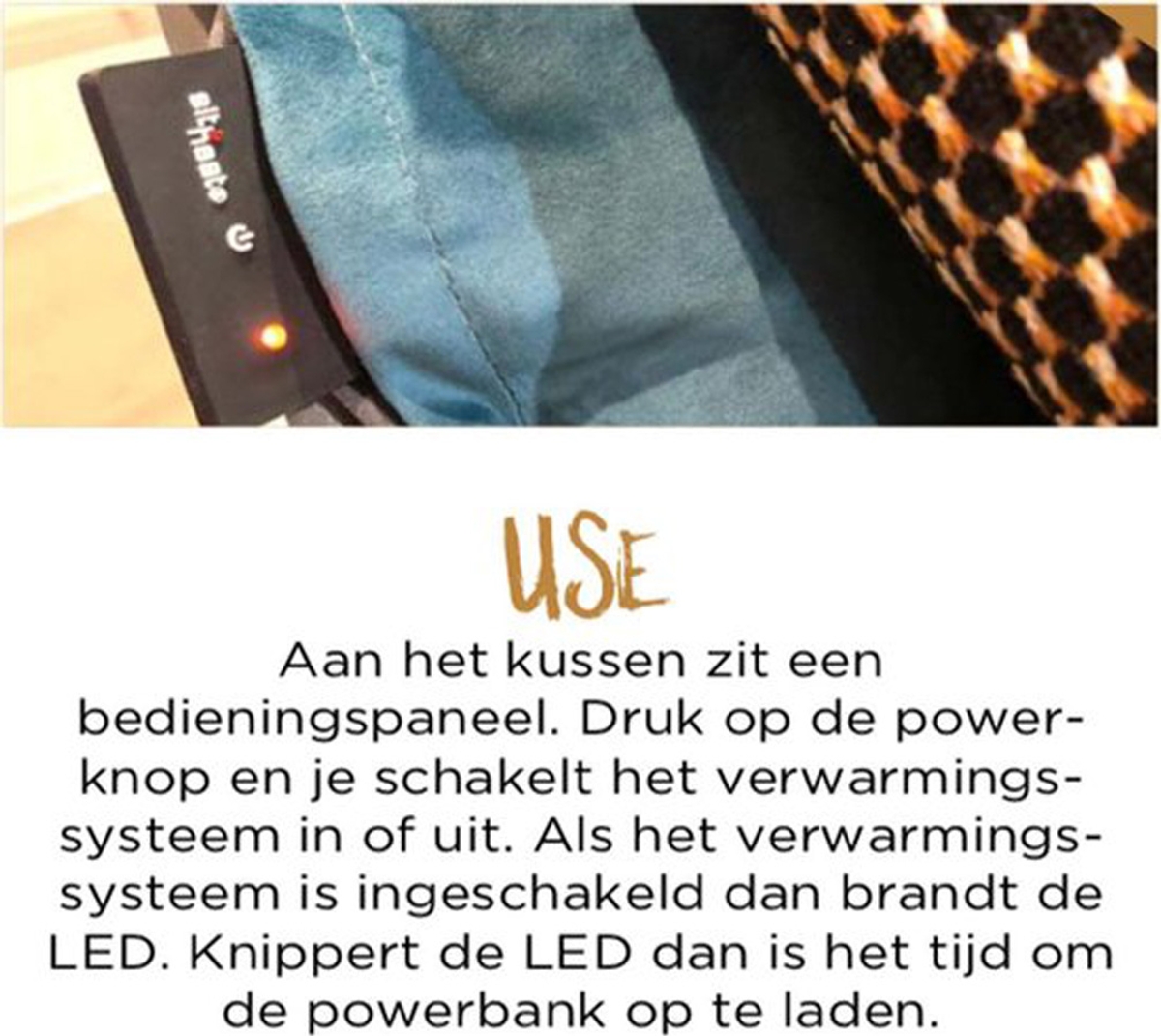 Sit & Heat Warmtekussen Urban Rectangle - Zwart - Met powerbank