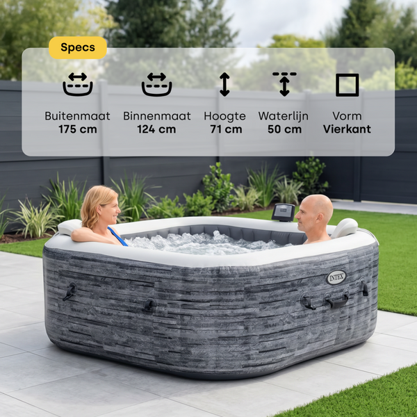 Intex Pure Spa Greystone Deluxe opblaasbare spa - 4 persoons