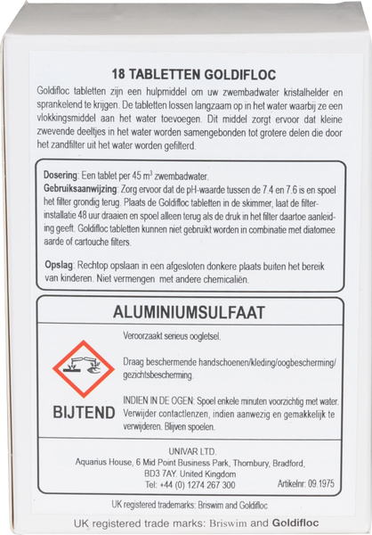 Briswim Goldifloc vlokmiddel - 18 tabletten
