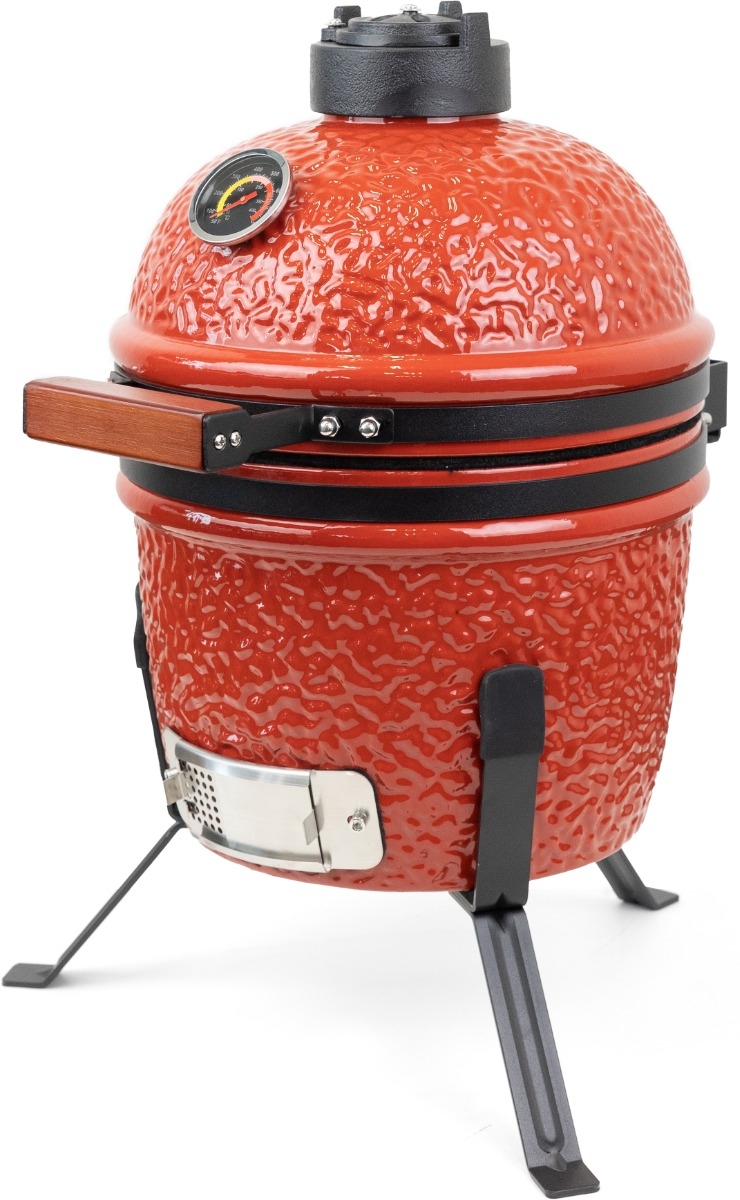 Kamado barbecue 13 inch - Rood - met heat deflector