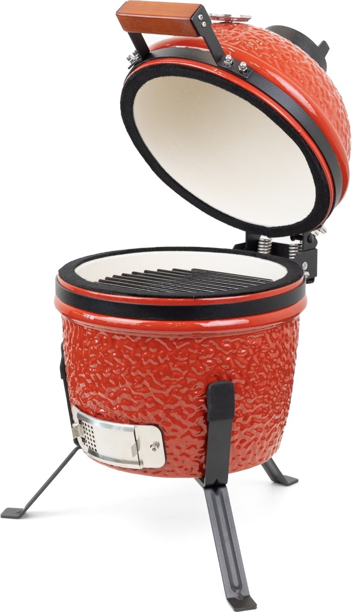 Kamado barbecue 13 inch - Rood - met heat deflector