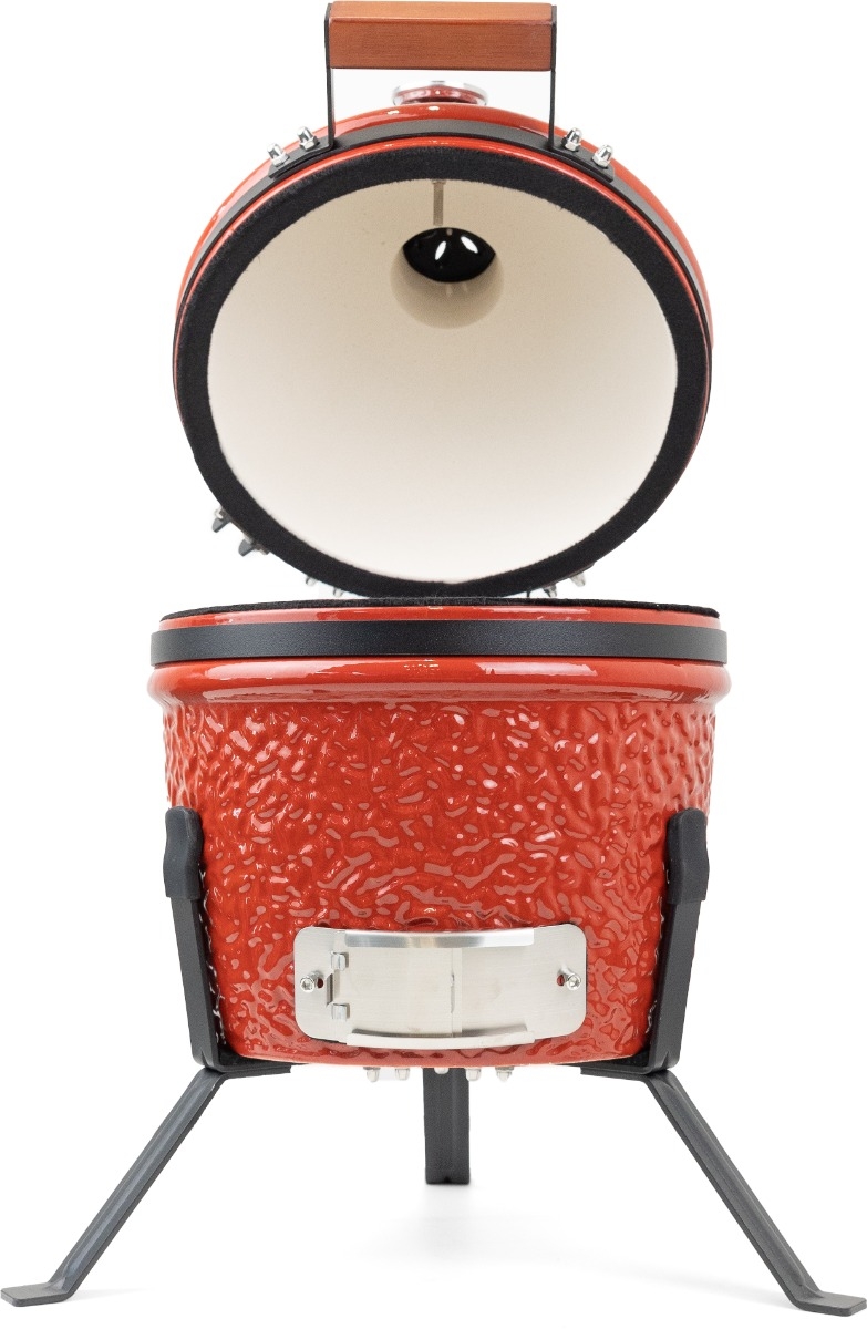 Kamado barbecue 13 inch - Rood - met heat deflector
