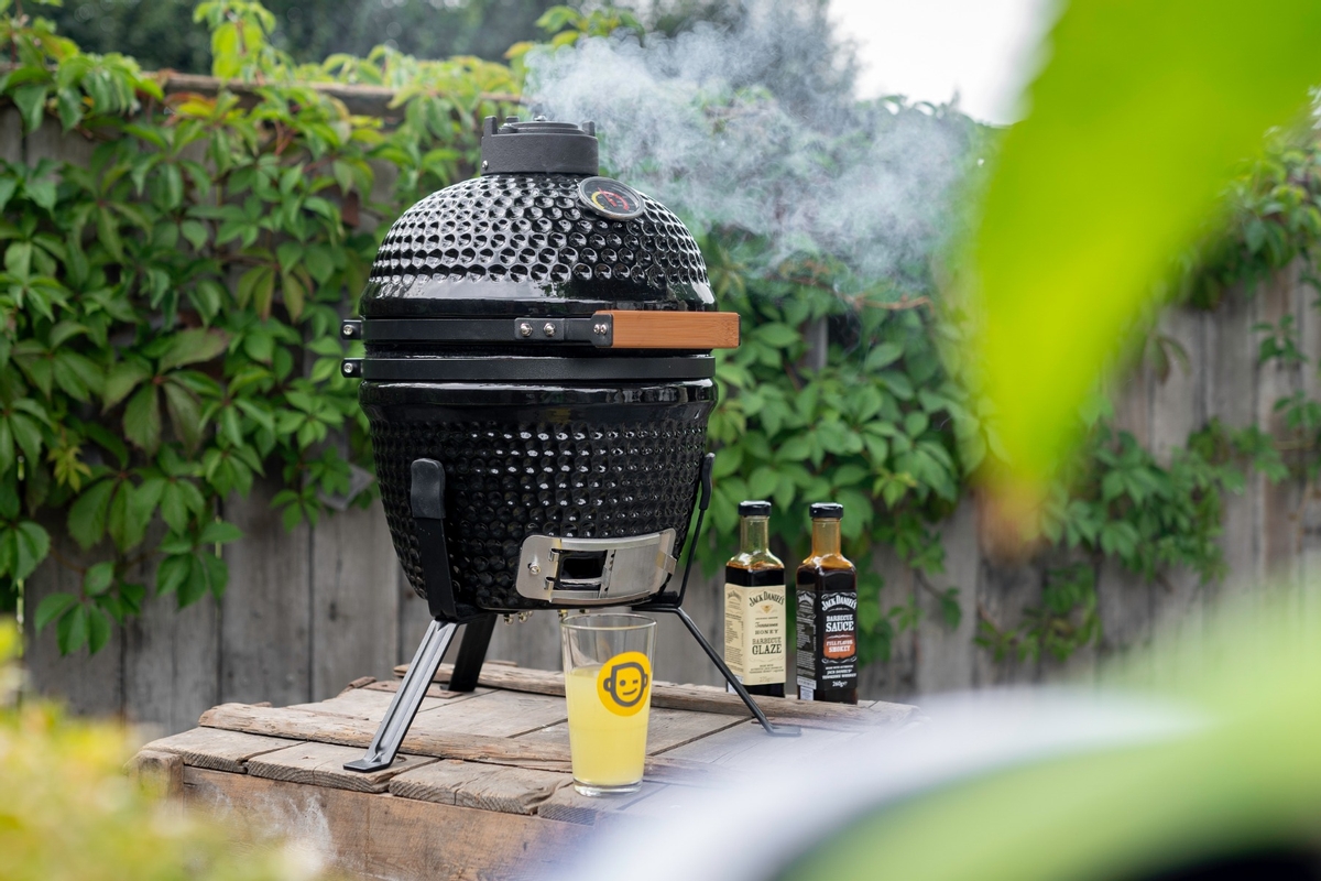 BASTE kamado barbecue 13 inch - Zwart - met heat deflector