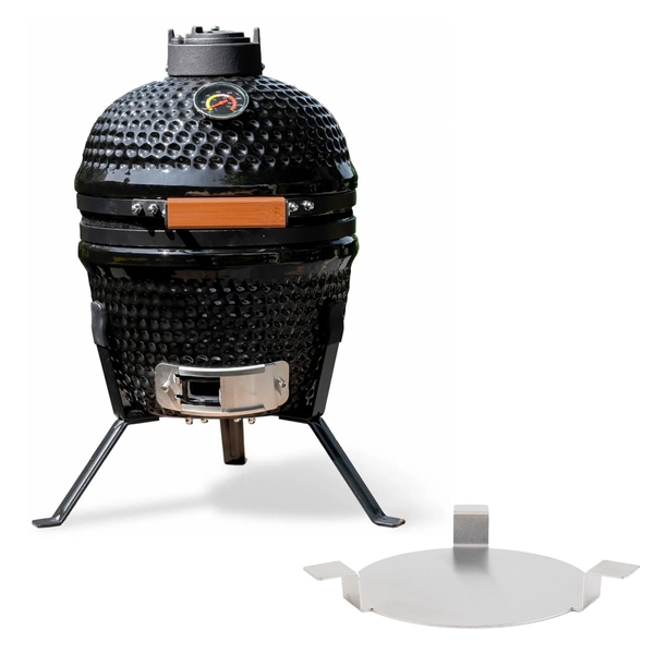 Kamado barbecue 13 inch - Zwart - met heat deflector