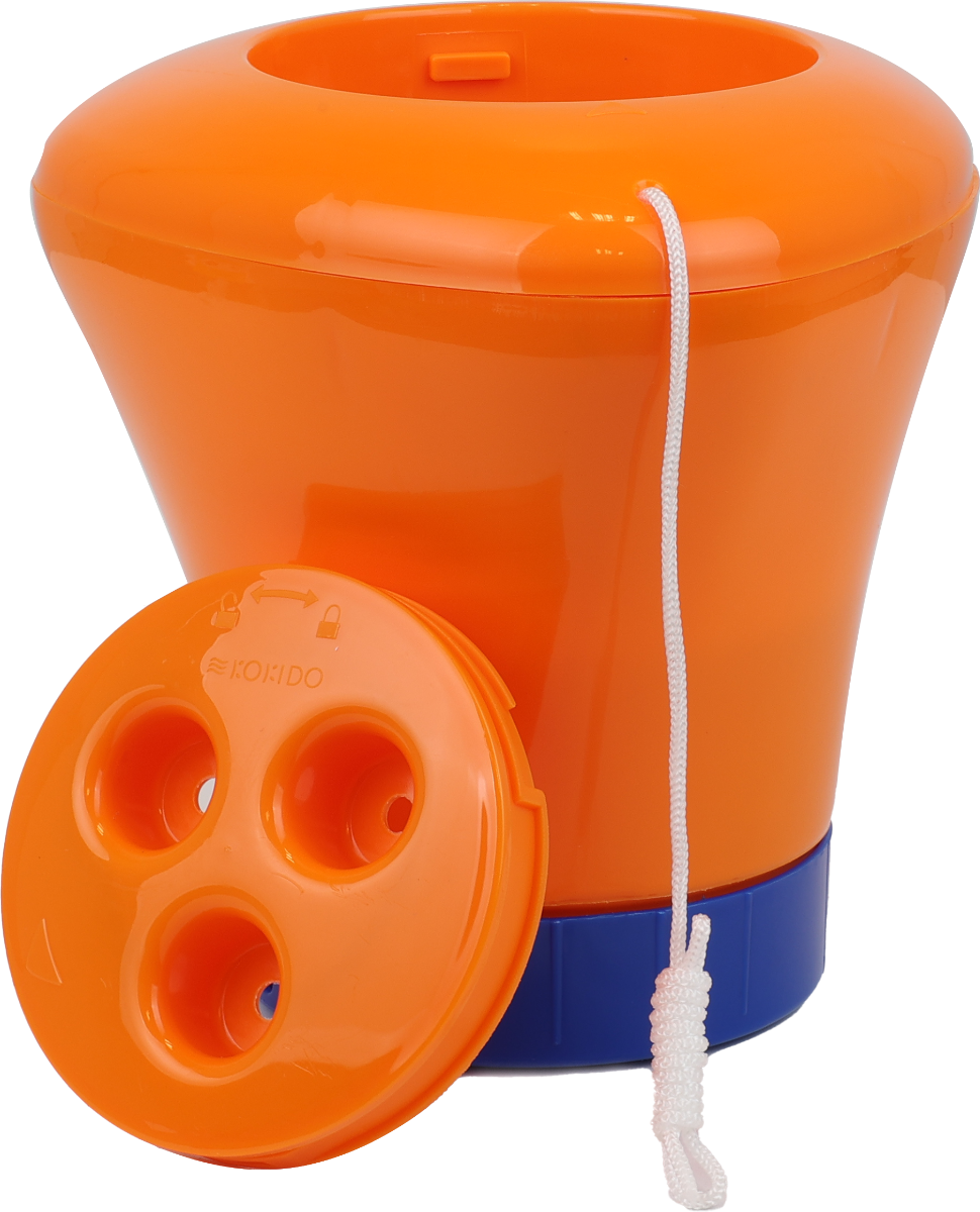 Kokido chloordispenser met thermometer - Oranje
