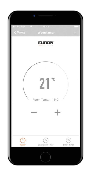 Eurom Alutherm 1000 Wifi elektrische kachel - Zwart - app