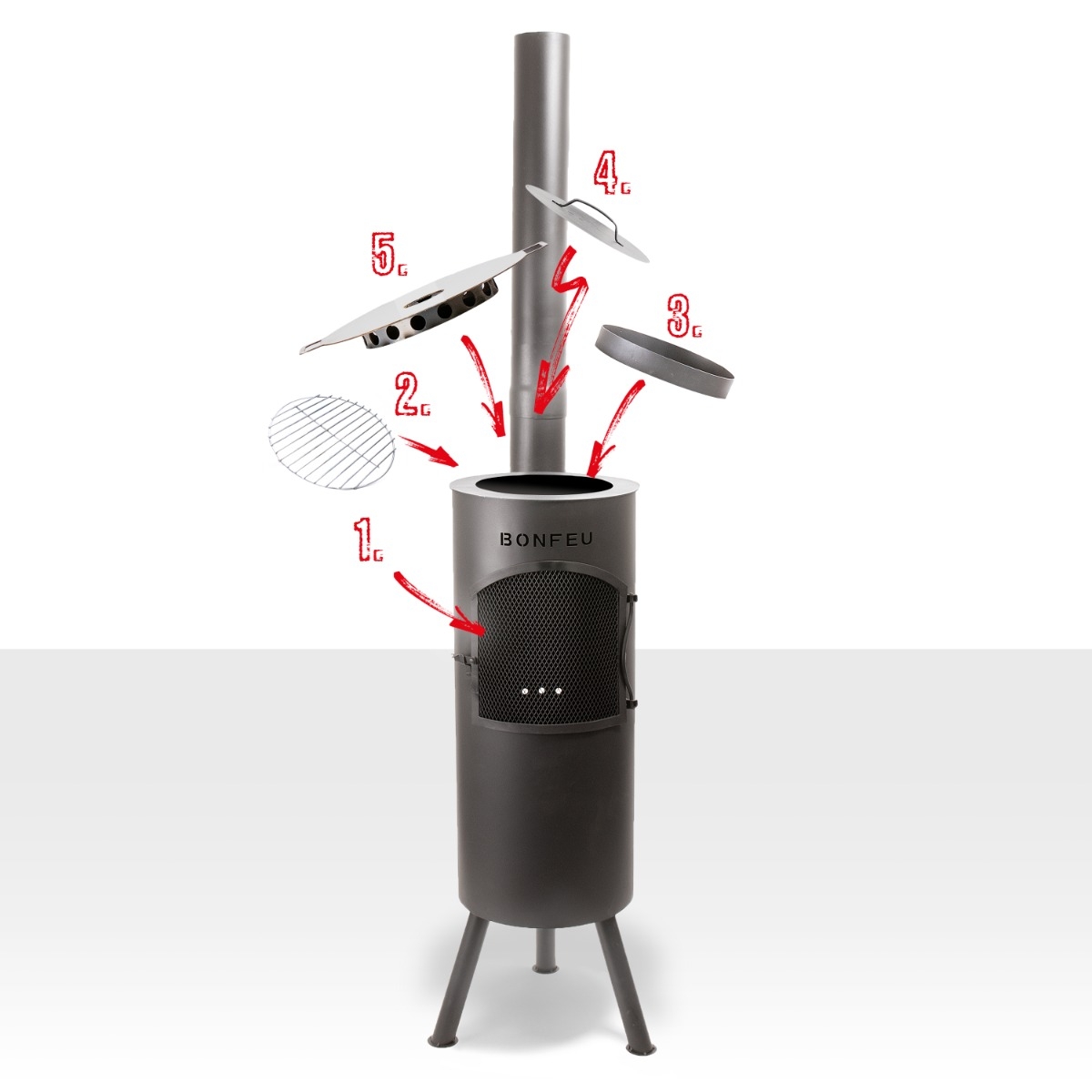 Bonfeu BonGiano LP tuinhaard - Zwart