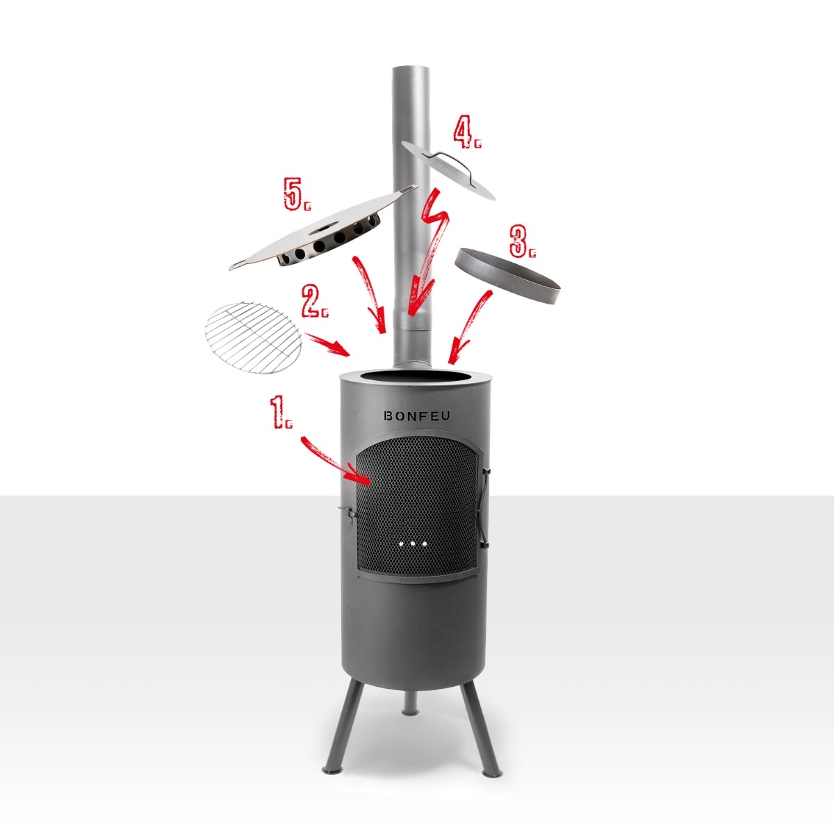 Bonfeu BonTino LP tuinhaard - Zwart