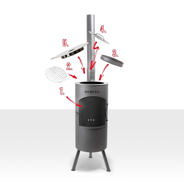 Bonfeu BonTino LP tuinhaard - Zwart