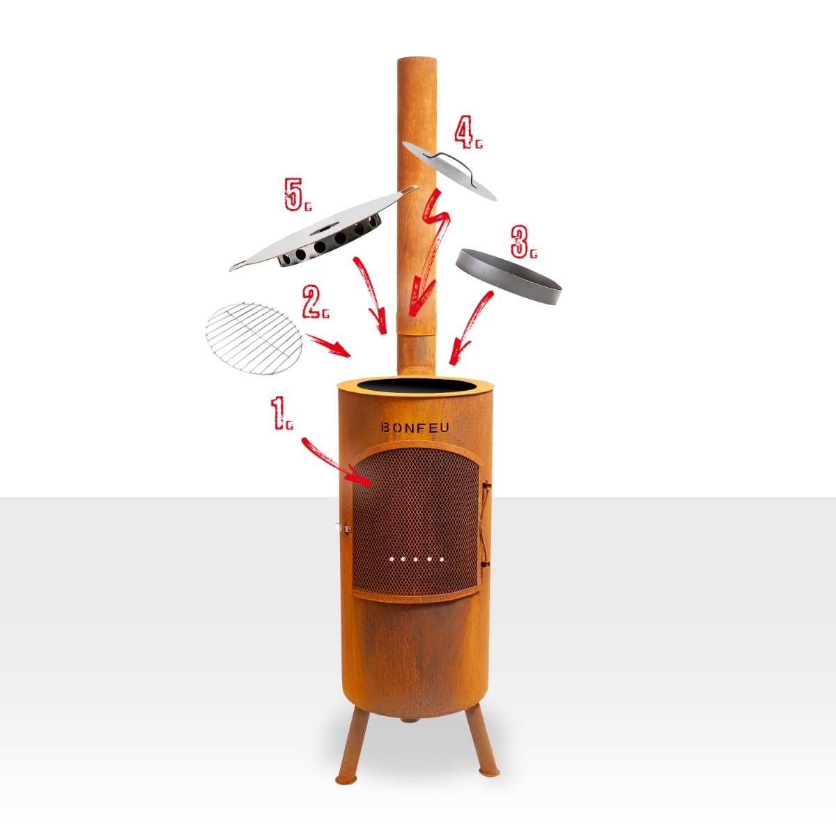 Bonfeu BonTino LP tuinhaard - Corten