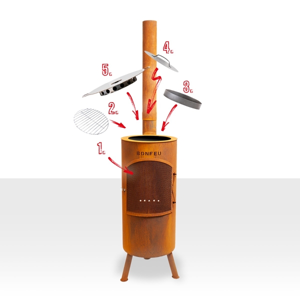 Bonfeu BonTino LP tuinhaard - Corten