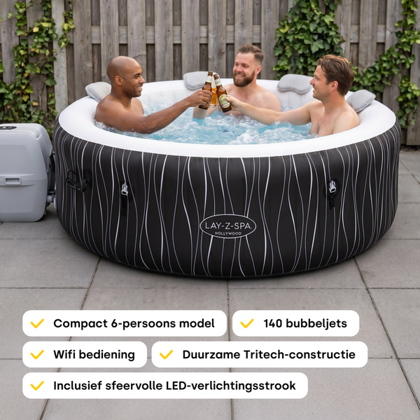 Lay-Z Spa Hollywood Airjet opblaasbare spa - 6 persoons