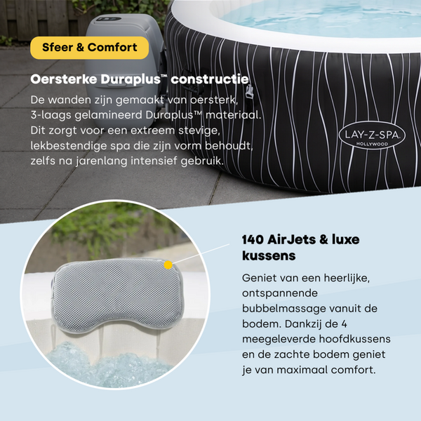 Lay-Z Spa Hollywood Airjet opblaasbare spa - 6 persoons