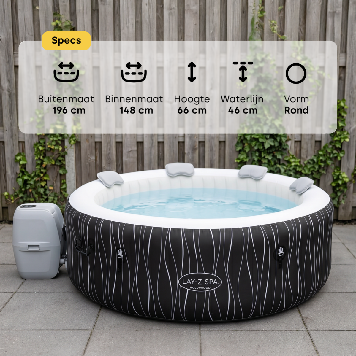 Lay-Z Spa Hollywood Airjet opblaasbare spa - 6 persoons