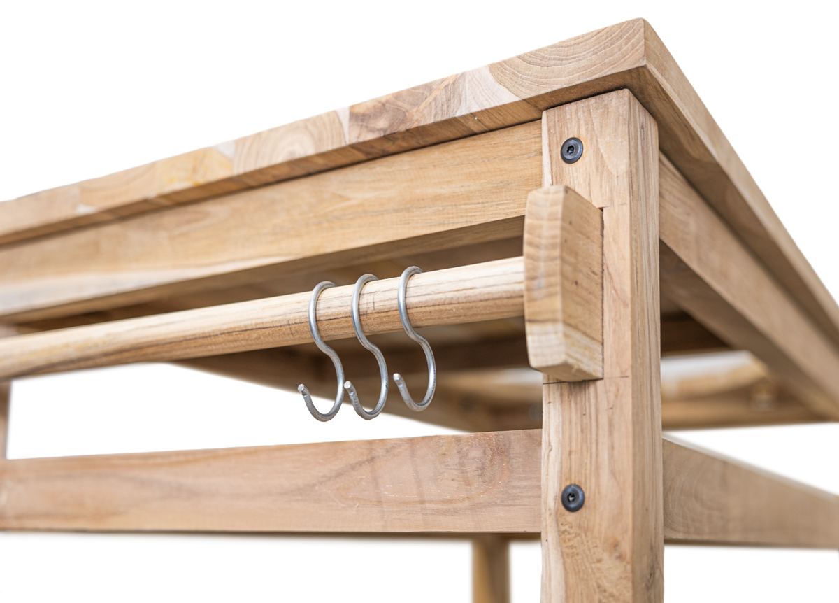 BASTE barbecue tafel voor 18 en 21 inch kamado's - Teakhout