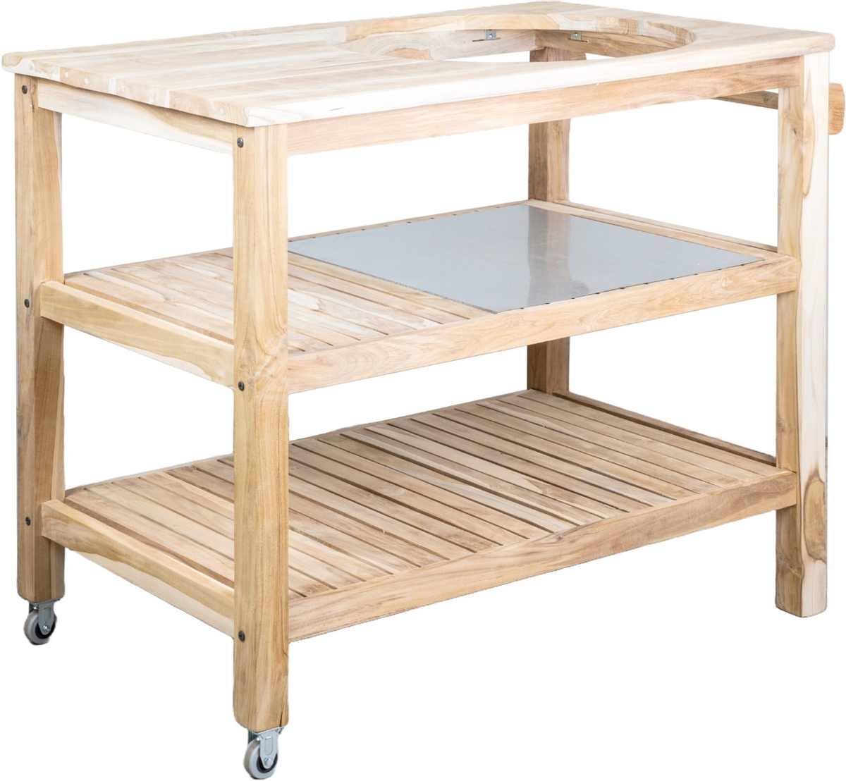 BASTE bbq tafel voor 18 en 21 inch kamado's - Teakhout