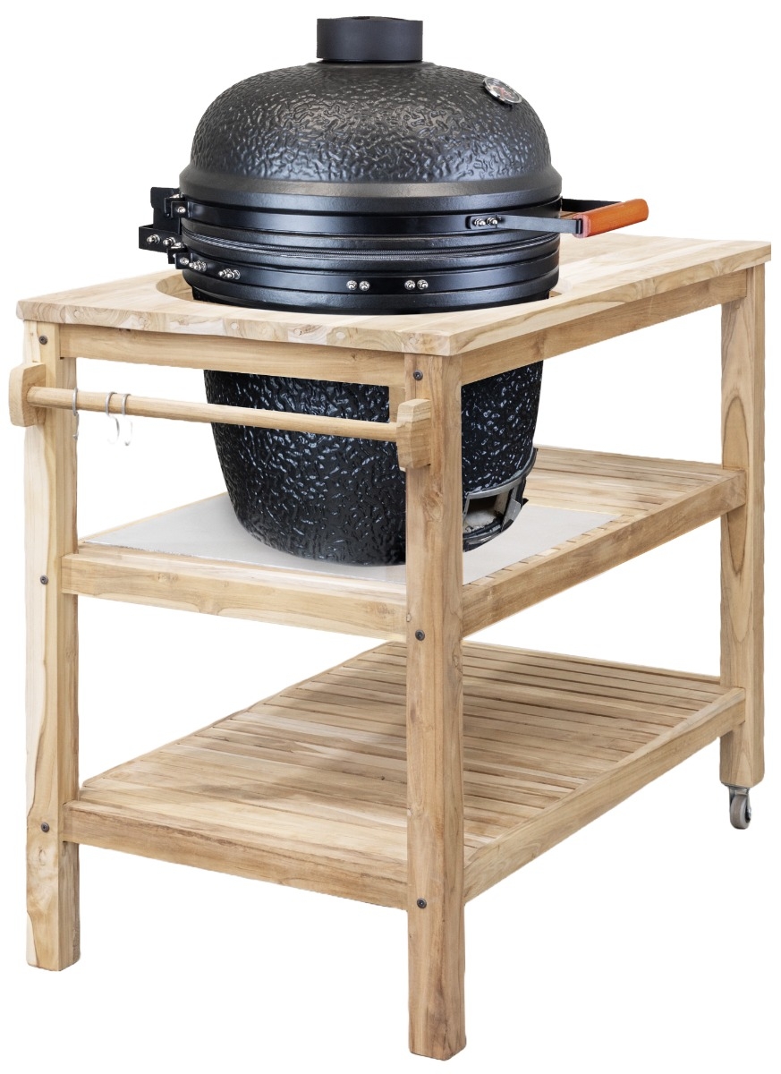 BASTE bbq tafel voor 18 en 21 inch kamado's - Teakhout
