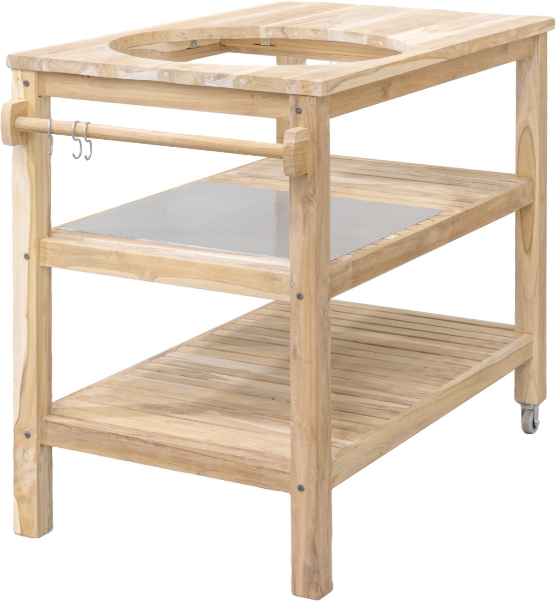 BASTE bbq tafel voor 18 en 21 inch kamado's - Teakhout