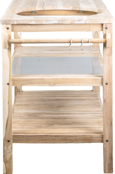 BASTE bbq tafel voor 18 en 21 inch kamado's - Teakhout