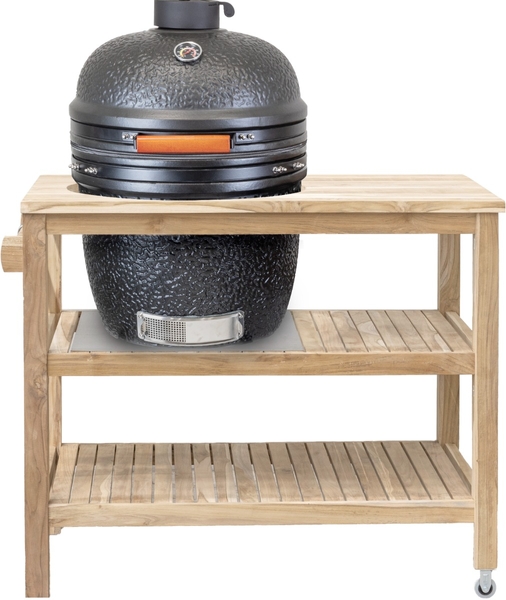 BASTE bbq tafel voor 18 en 21 inch kamado's - Teakhout