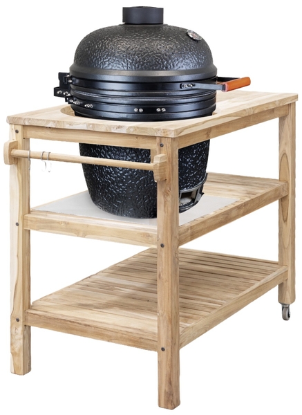 BASTE bbq tafel voor 18 en 21 inch kamado's - Teakhout