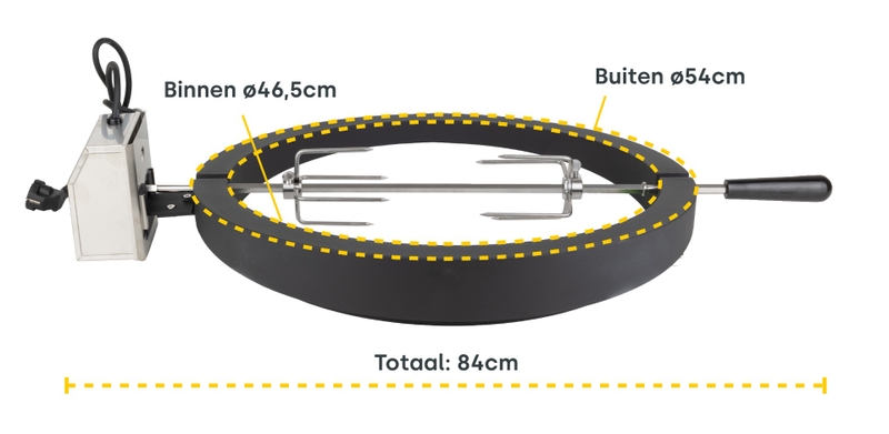 BASTE rotisserie set L voor 21 inch kamado's
