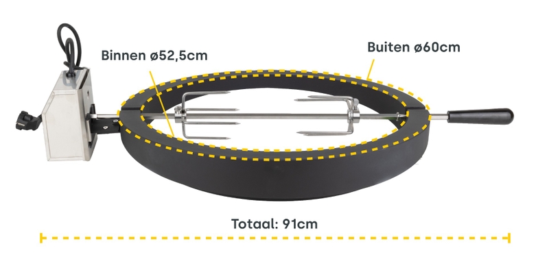 BASTE rotisserie set XL voor 23-24 inch kamado's