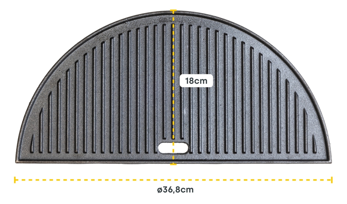 BASTE halfrond tweezijdig gietijzeren grillplaat voor 18 inch kamado
