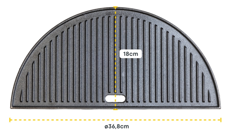 BASTE halfrond tweezijdig gietijzeren grillplaat voor 18 inch kamado