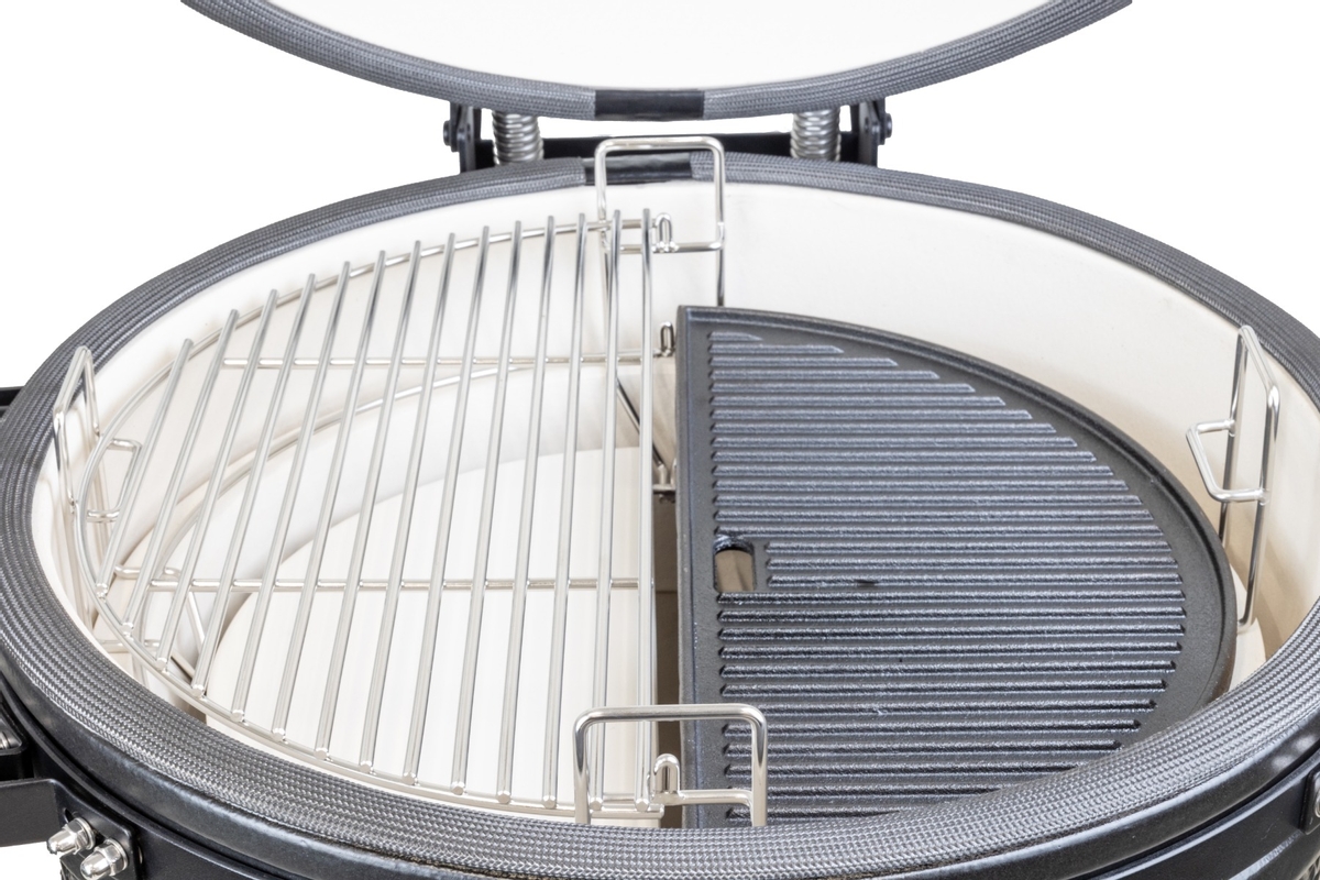 BASTE halfrond tweezijdig gietijzeren grillplaat voor 21 inch kamado