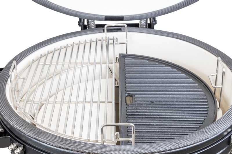 BASTE halfrond tweezijdig gietijzeren grillplaat voor 23,5 inch kamado